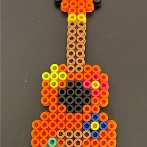 Colorful Guitar Perler bead magnet